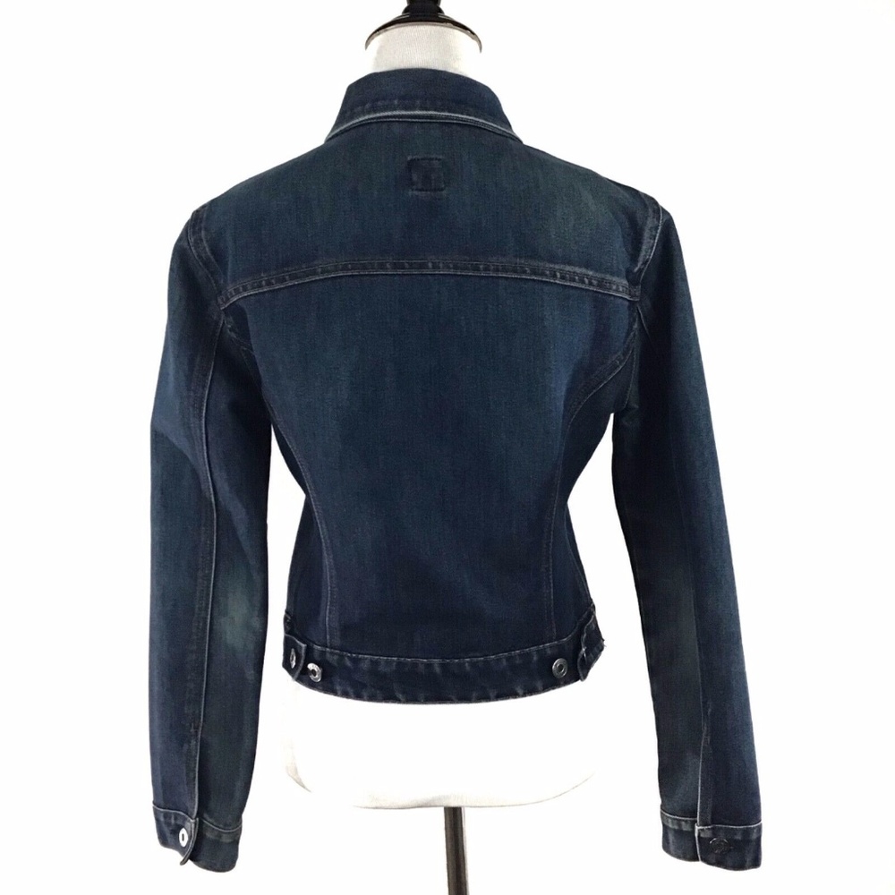 ❌SOLD❌GAP Denim Jean Jacket Dark Wash Stretchy XS - Picture 5 of 7